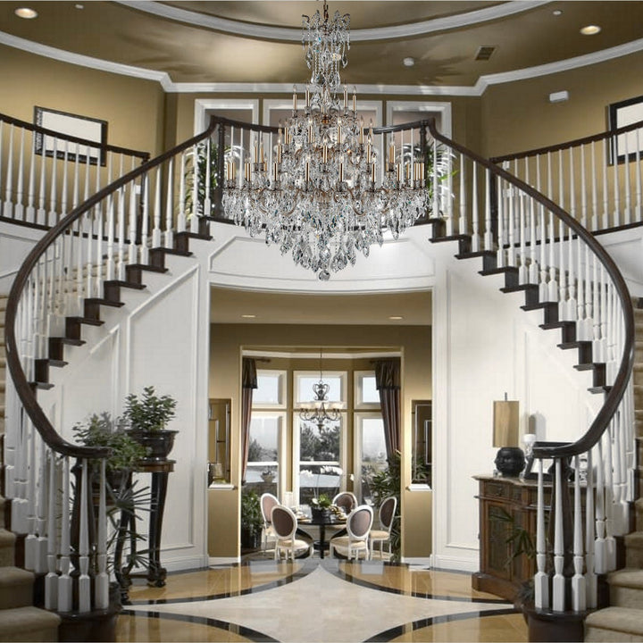 American Brass & Crystal Elise CH9324-A-03G-ST Chandelier Light - French Gold Glossy