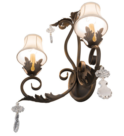 Meyda Tiffany Felicia 120759 Wall Light - French Bronzed,Crystal