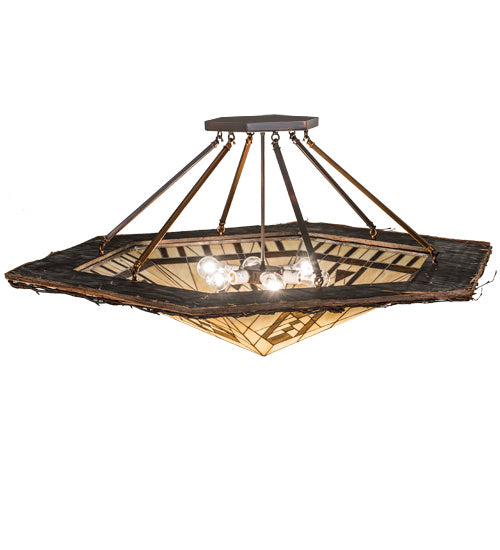 Meyda Tiffany Sonoma 191544 Ceiling Light - Vintage Copper,Natural Wood