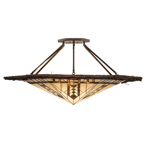 Meyda Tiffany Sonoma 191544 Ceiling Light - Vintage Copper,Natural Wood