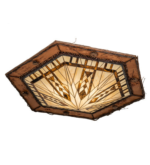 Meyda Tiffany Sonoma 191544 Ceiling Light - Vintage Copper,Natural Wood