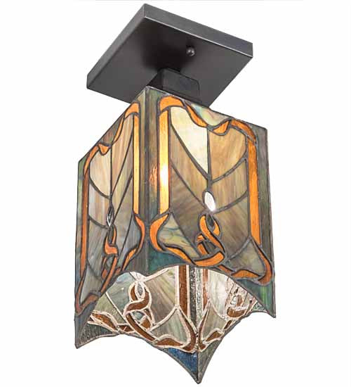 Meyda Tiffany Cottage Mission 192693 Ceiling Light - Craftsman Brown