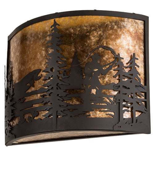 Meyda Tiffany Fly Fishing Creek 192732 Wall Light - Oil Rubbed Bronze