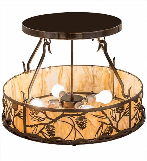 Meyda Tiffany Whispering Pines 193442 Ceiling Light - Oil Rubbed Bronze