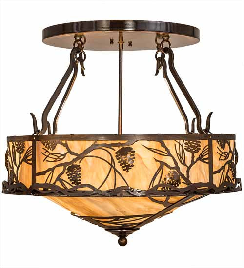 Meyda Tiffany Whispering Pines 193442 Ceiling Light - Oil Rubbed Bronze