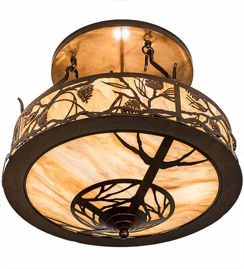 Meyda Tiffany Whispering Pines 193442 Ceiling Light - Oil Rubbed Bronze