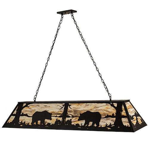 Meyda Tiffany Bear At Lake 193481 Pendant Light - Wrought Iron