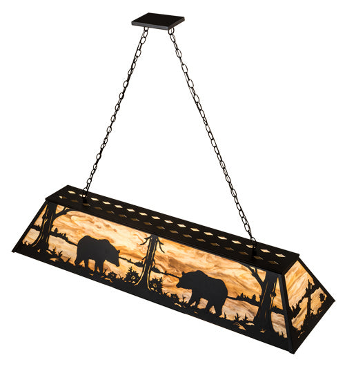 Meyda Tiffany Bear At Lake 193481 Pendant Light - Wrought Iron