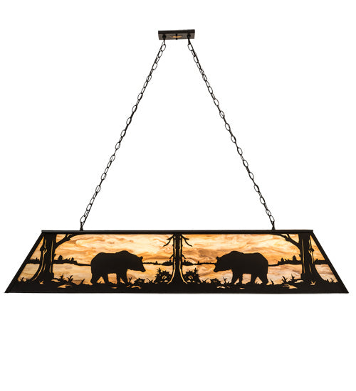 Meyda Tiffany Bear At Lake 193481 Pendant Light - Wrought Iron
