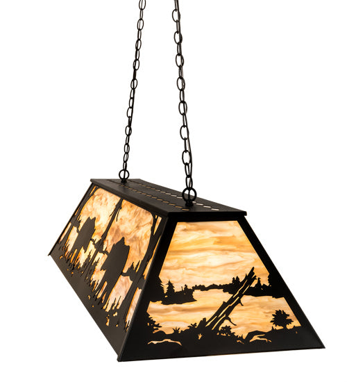 Meyda Tiffany Bear At Lake 193481 Pendant Light - Wrought Iron
