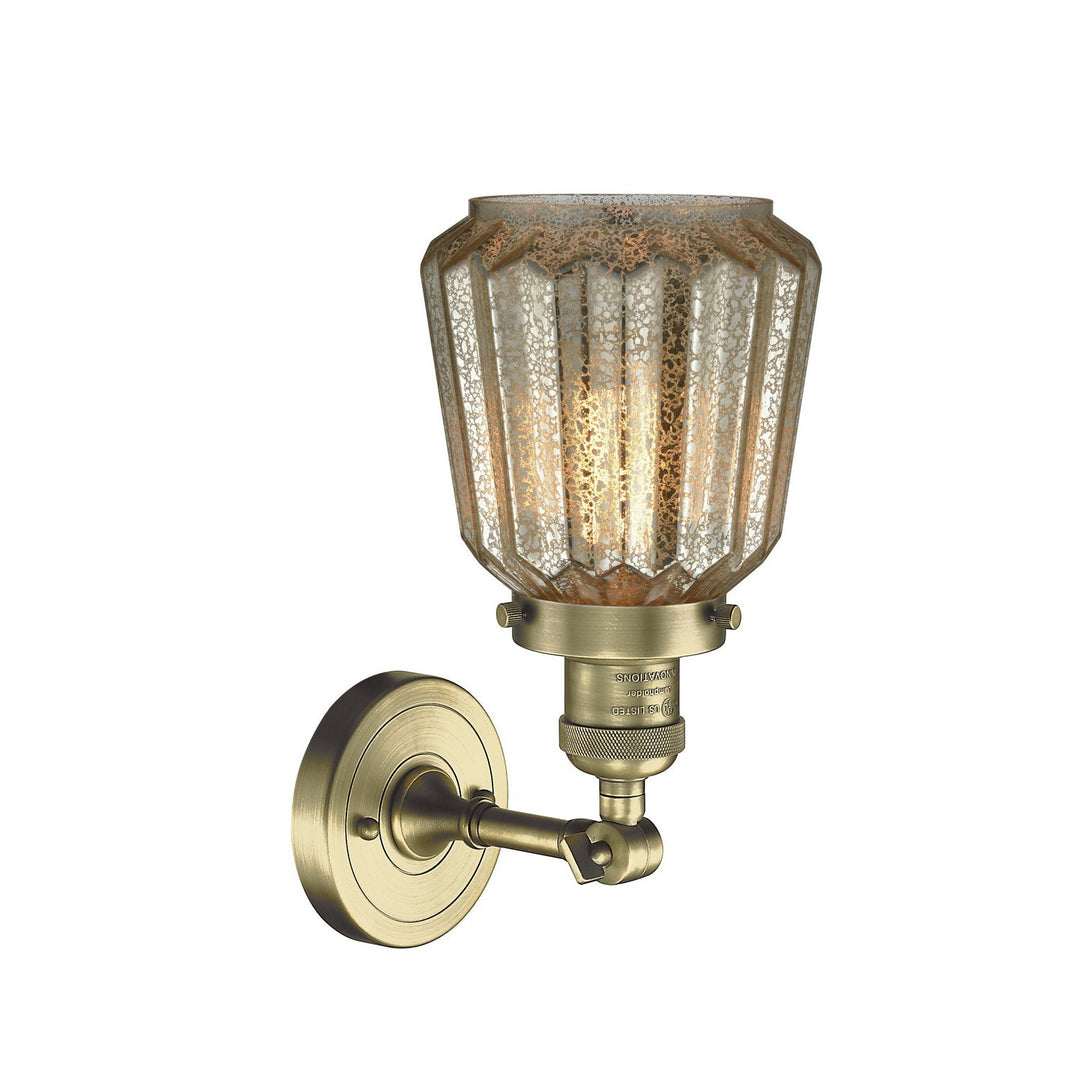 Innovations Franklin Restoration 203-AB-G142-LED Wall Sconce Light - Antique Brass