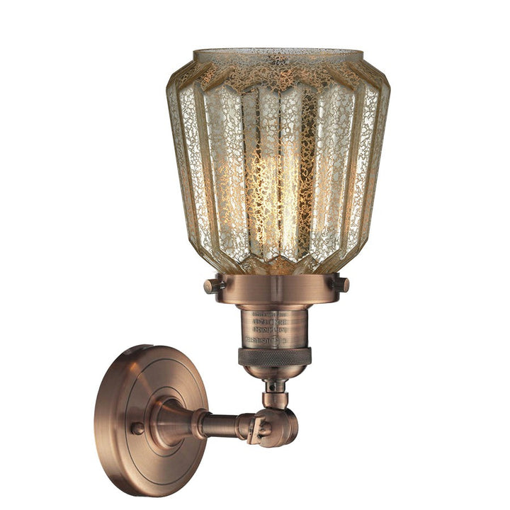 Innovations Franklin Restoration 203-AC-G146-LED Wall Sconce Light - Antique Copper