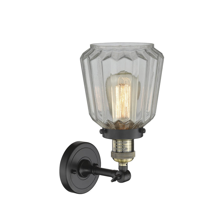 Innovations Franklin Restoration 203-BAB-G142 Wall Sconce Light - Black Antique Brass