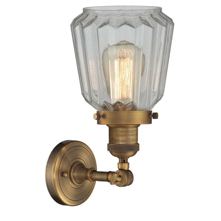Innovations Franklin Restoration 203-BB-G142-LED Wall Sconce Light - Brushed Brass