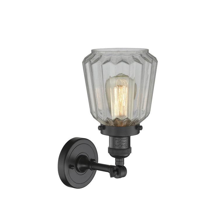Innovations Franklin Restoration 203-BK-G142-LED Wall Sconce Light - Matte Black