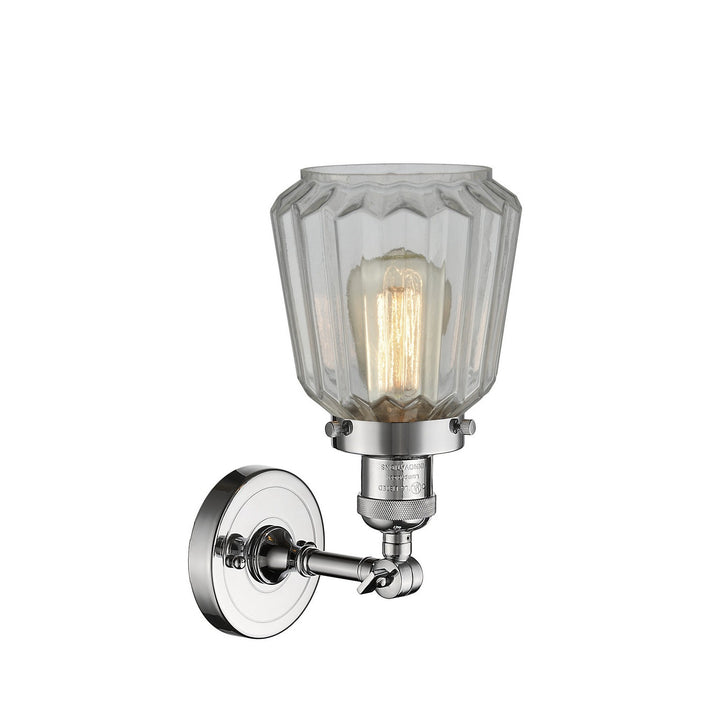 Innovations Franklin Restoration 203-PC-G142-LED Wall Sconce Light - Polished Chrome