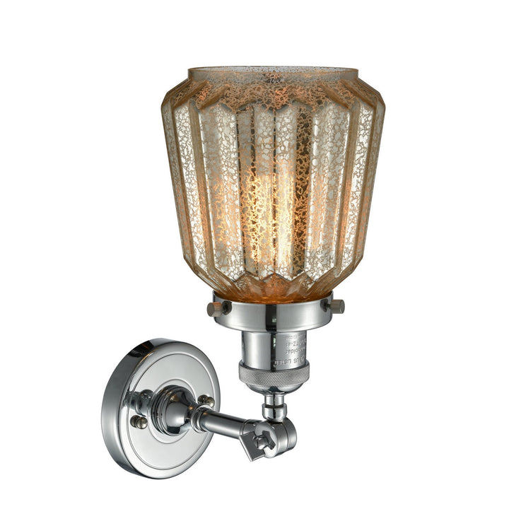 Innovations Franklin Restoration 203-PN-G146-LED Wall Sconce Light - Polished Nickel