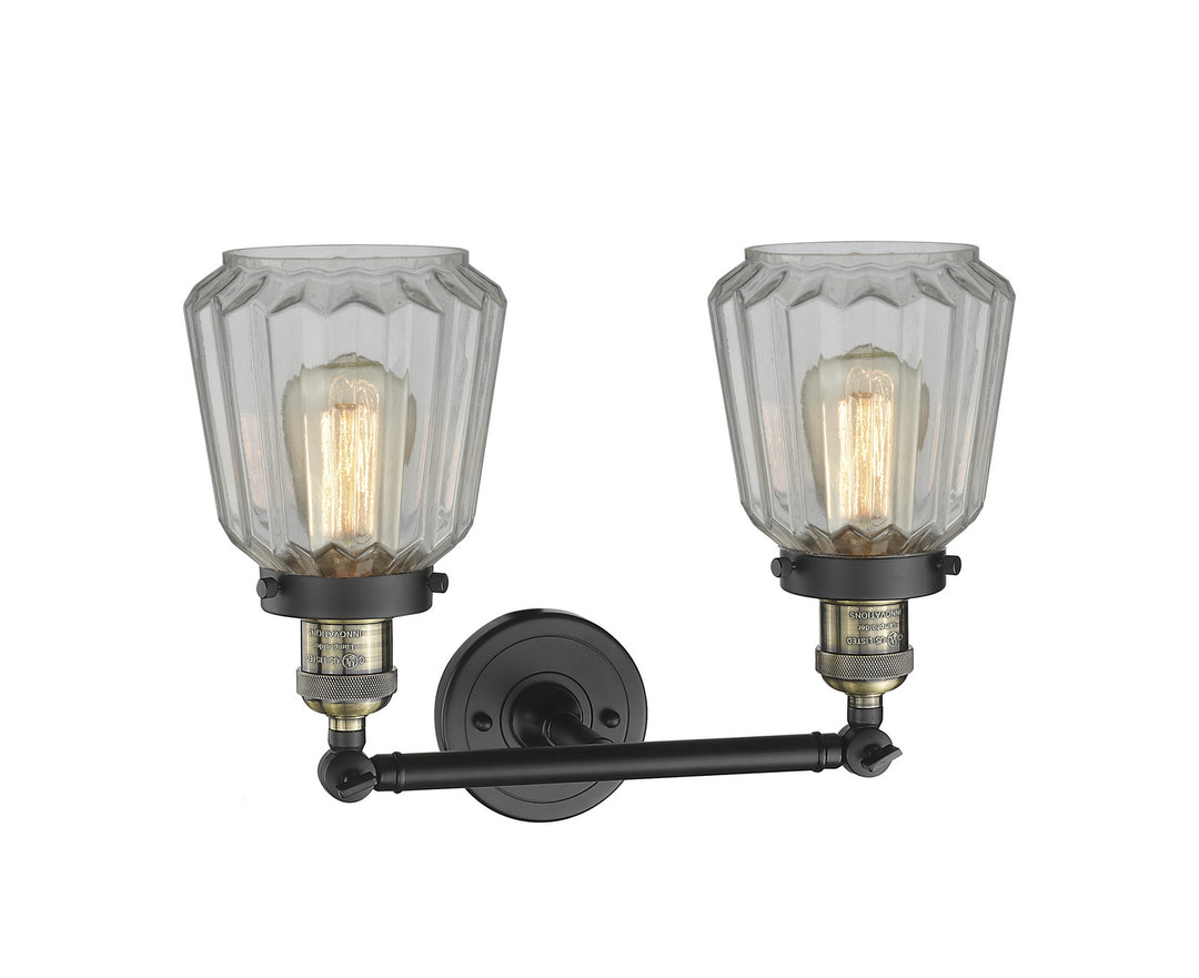 Innovations Franklin Restoration 208-BAB-G142 Bath Vanity Light 16 in. wide - Black Antique Brass