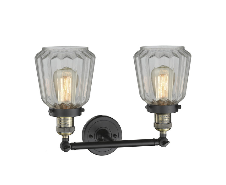 Innovations Franklin Restoration 208-BAB-G142-LED Bath Vanity Light 16 in. wide - Black Antique Brass