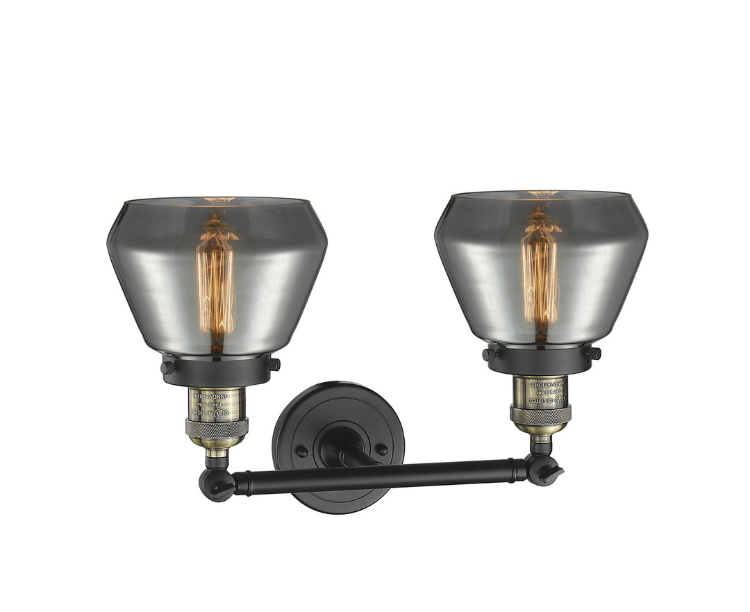 Innovations Franklin Restoration 208-BAB-G173 Bath Vanity Light 17 in. wide - Black Antique Brass