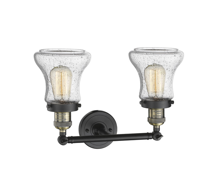 Innovations Franklin Restoration 208-BAB-G194 Bath Vanity Light 17 in. wide - Black Antique Brass