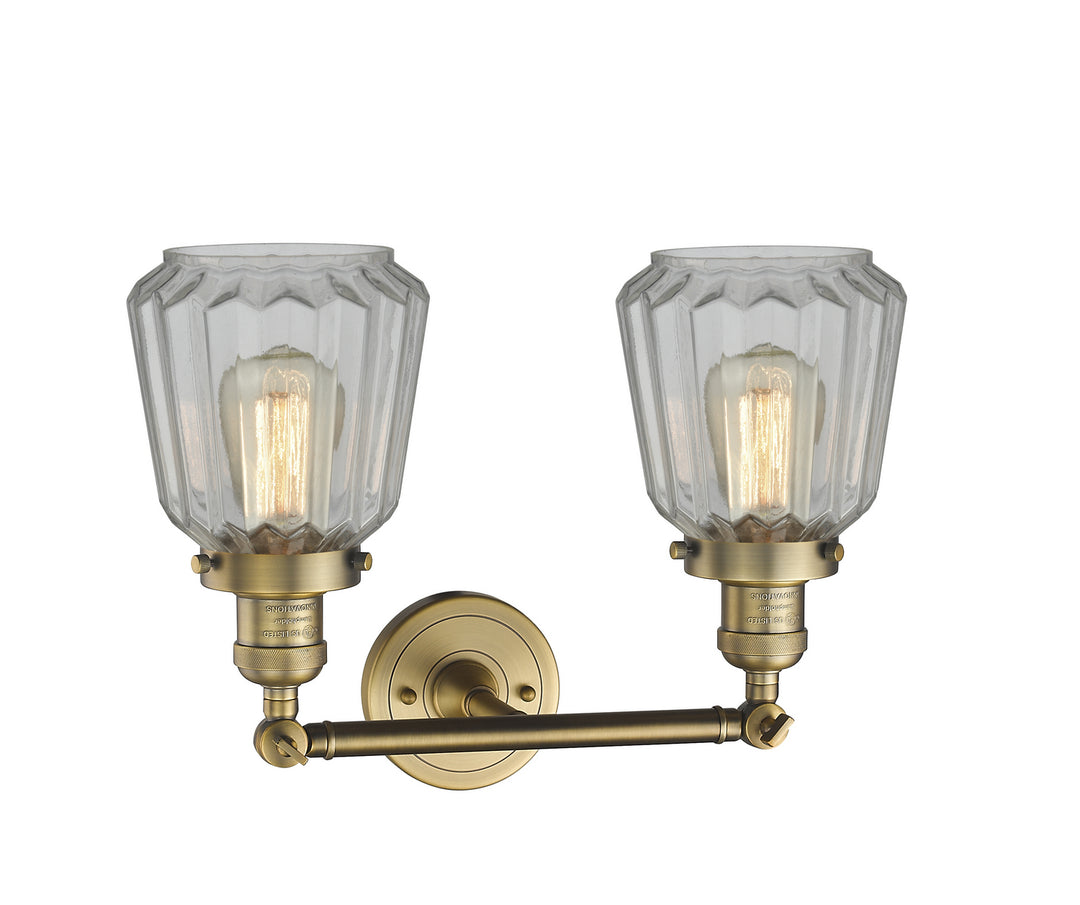 Innovations Franklin Restoration 208-BB-G142-LED Bath Vanity Light 16 in. wide - Brushed Brass