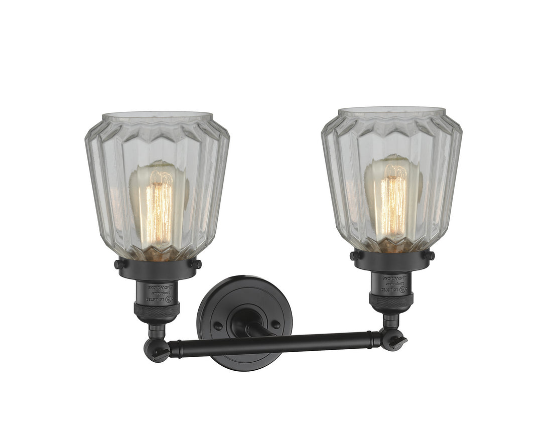 Innovations Franklin Restoration 208-BK-G142 Bath Vanity Light 16 in. wide - Matte Black