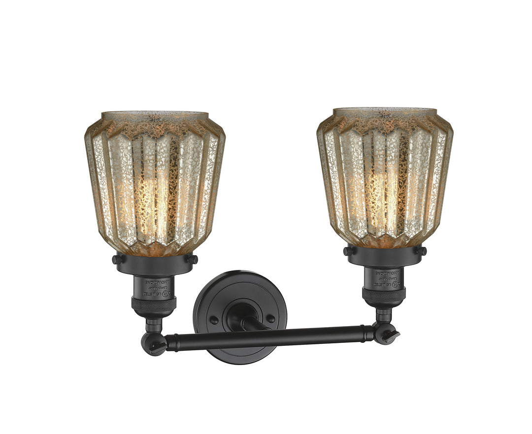 Innovations Franklin Restoration 208-BK-G146-LED Bath Vanity Light 16 in. wide - Matte Black