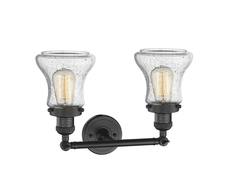 Innovations Franklin Restoration 208-BK-G194 Bath Vanity Light 17 in. wide - Matte Black