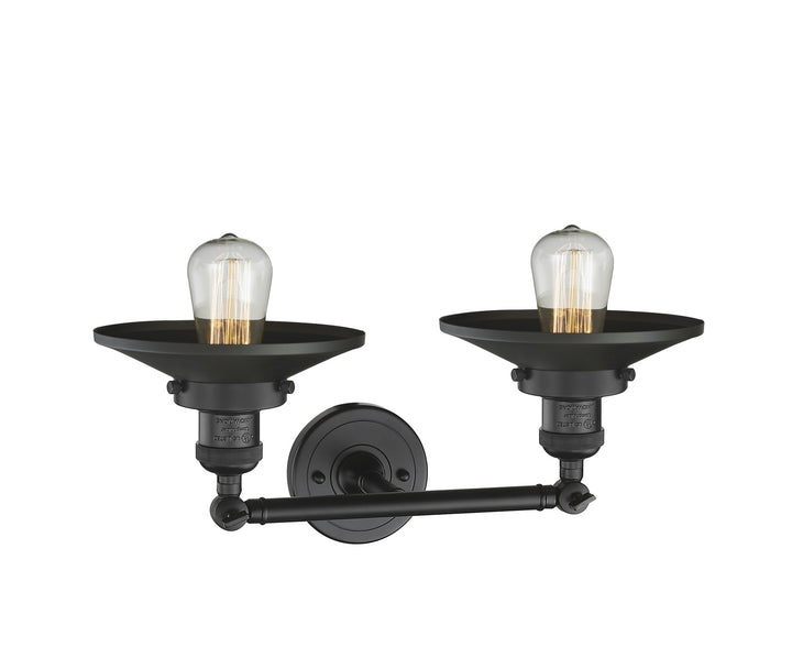 Innovations Franklin Restoration 208-BK-M6 Bath Vanity Light 18 in. wide - Matte Black