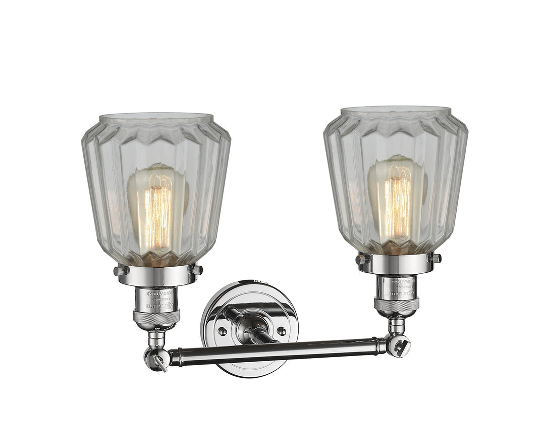 Innovations Franklin Restoration 208-PC-G142-LED Bath Vanity Light 16 in. wide - Polished Chrome