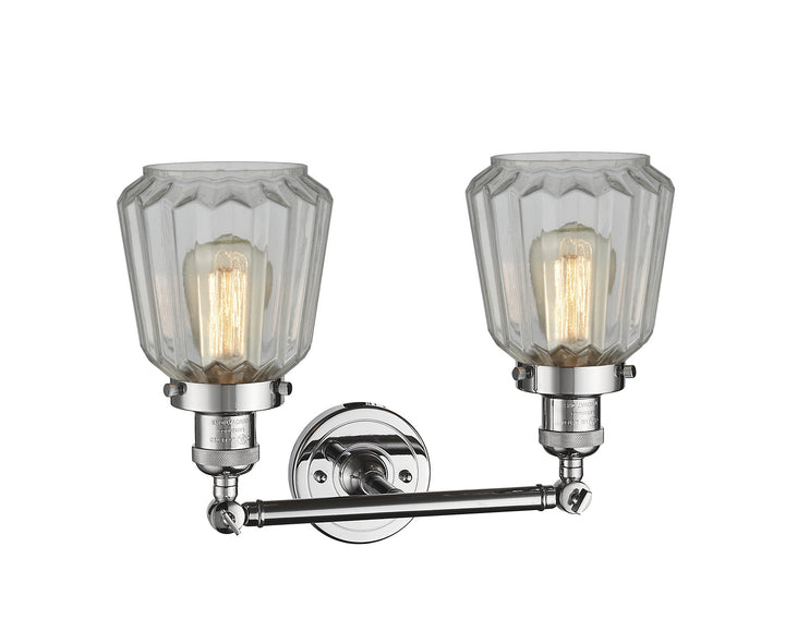 Innovations Franklin Restoration 208-PC-G142-LED Bath Vanity Light 16 in. wide - Polished Chrome