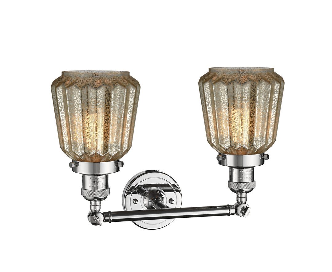 Innovations Franklin Restoration 208-PC-G146-LED Bath Vanity Light 16 in. wide - Polished Chrome