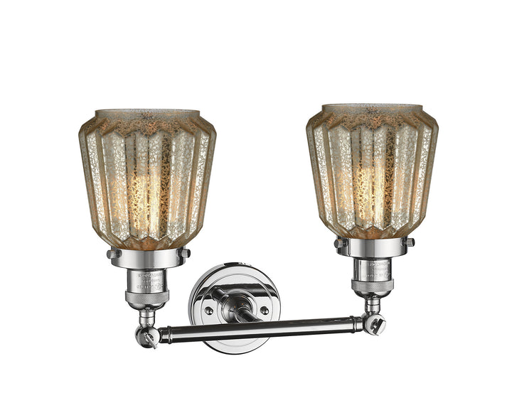 Innovations Franklin Restoration 208-PC-G146-LED Bath Vanity Light 16 in. wide - Polished Chrome