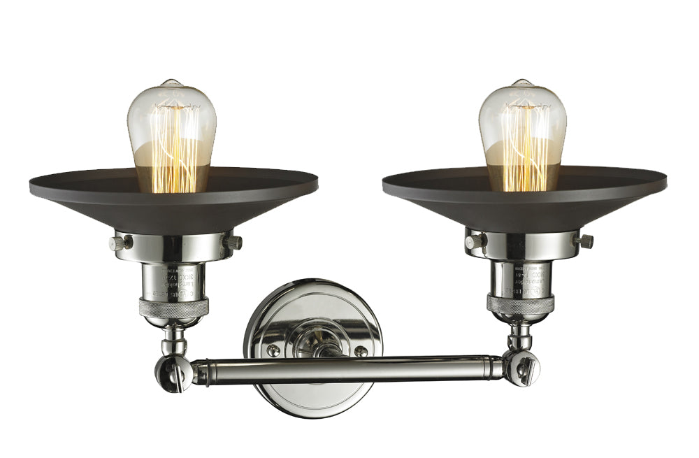 Innovations Franklin Restoration 208-PN-M6BK-LED Bath Vanity Light 18 in. wide - Polished Nickel