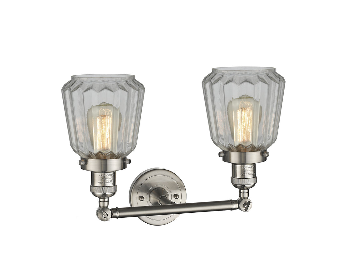 Innovations Franklin Restoration 208-SN-G142-LED Bath Vanity Light 16 in. wide - Brushed Satin Nickel