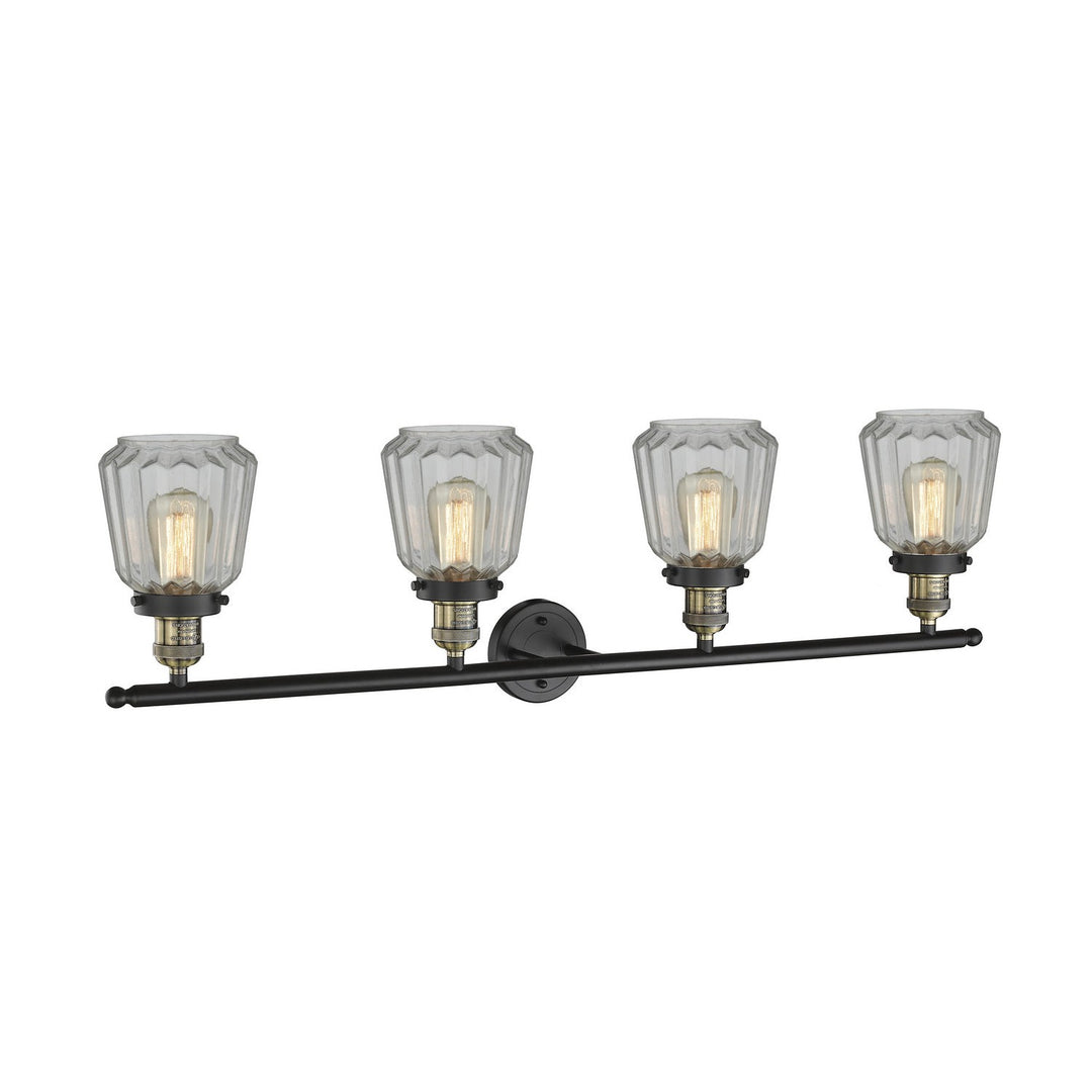 Innovations Franklin Restoration 215-BAB-G142 Bath Vanity Light 43 in. wide - Black Antique Brass