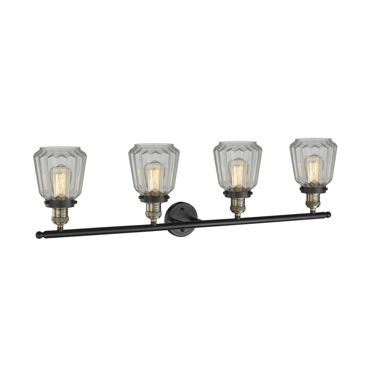 Innovations Franklin Restoration 215-BAB-G142 Bath Vanity Light 43 in. wide - Black Antique Brass