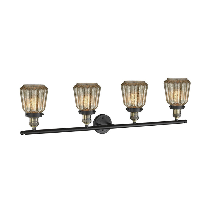 Innovations Franklin Restoration 215-BAB-G146 Bath Vanity Light 43 in. wide - Black Antique Brass