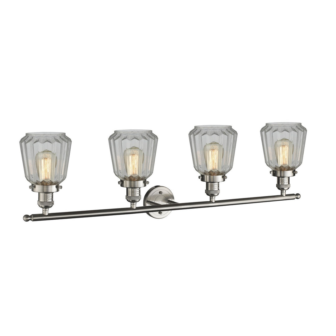 Innovations Franklin Restoration 215-SN-G142-LED Bath Vanity Light 43 in. wide - Brushed Satin Nickel