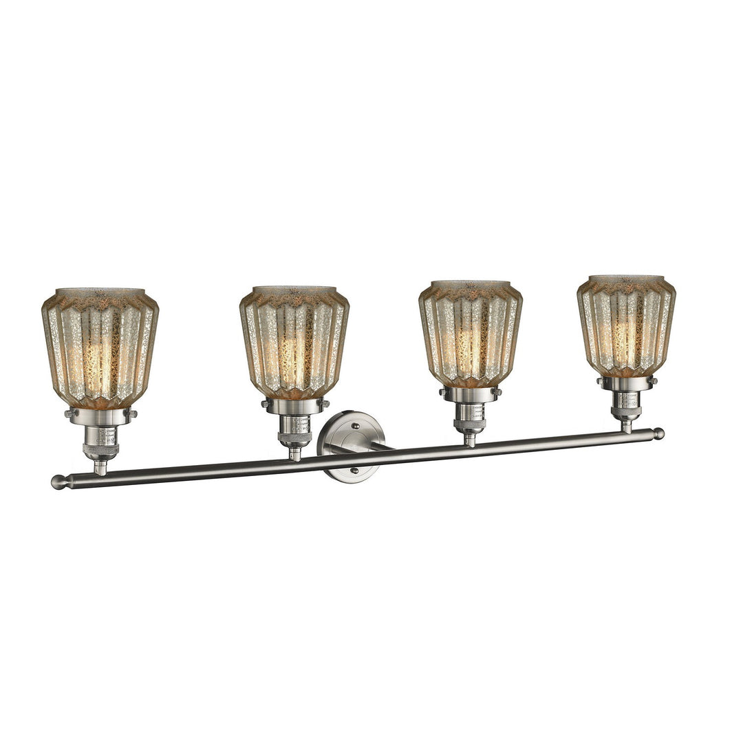 Innovations Franklin Restoration 215-SN-G146-LED Bath Vanity Light 43 in. wide - Brushed Satin Nickel