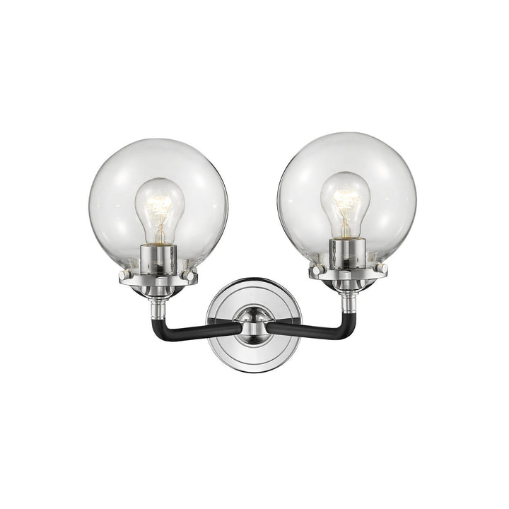 Innovations Nouveau 284-2W-BPN-G202-LED Bath Vanity Light 14 in. wide - Black Polished Nickel
