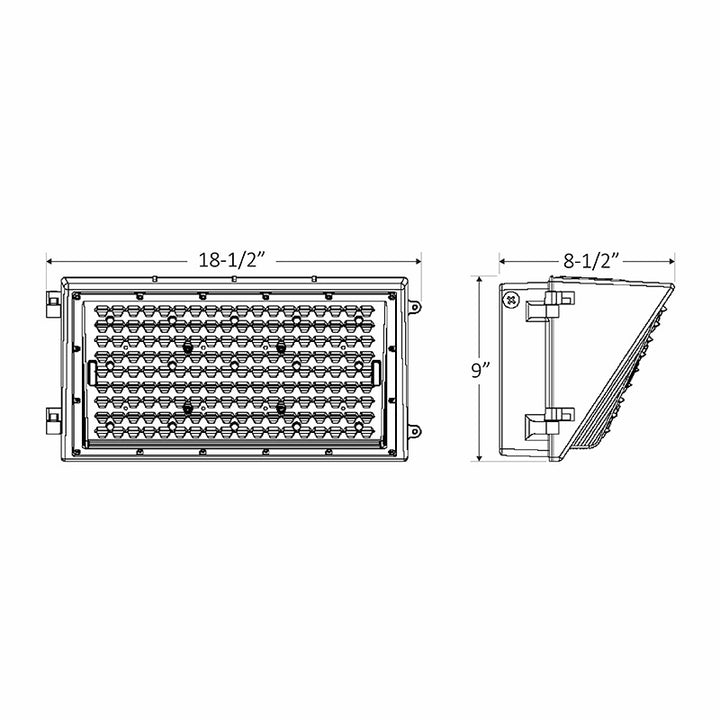 Westgate Lighting WML2-150W-40K-LG  Led Non-Cutoff Wall Packs With Directional Optic Lens Utility Light Bronze / Dark