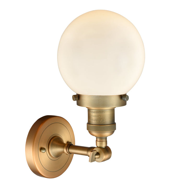 Innovations Franklin Restoration 203-BB-G201-6-LED Wall Sconce Light - Brushed Brass
