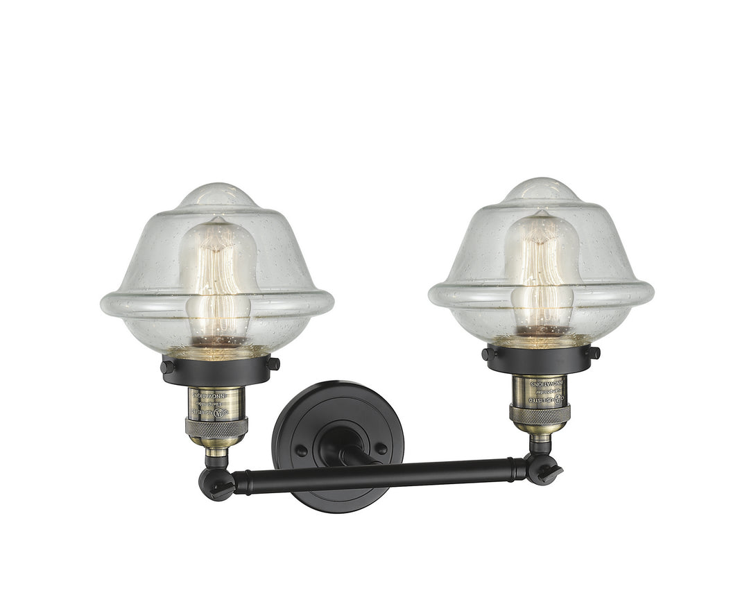 Innovations Franklin Restoration 208-BAB-G534-LED Bath Vanity Light 17 in. wide - Black Antique Brass