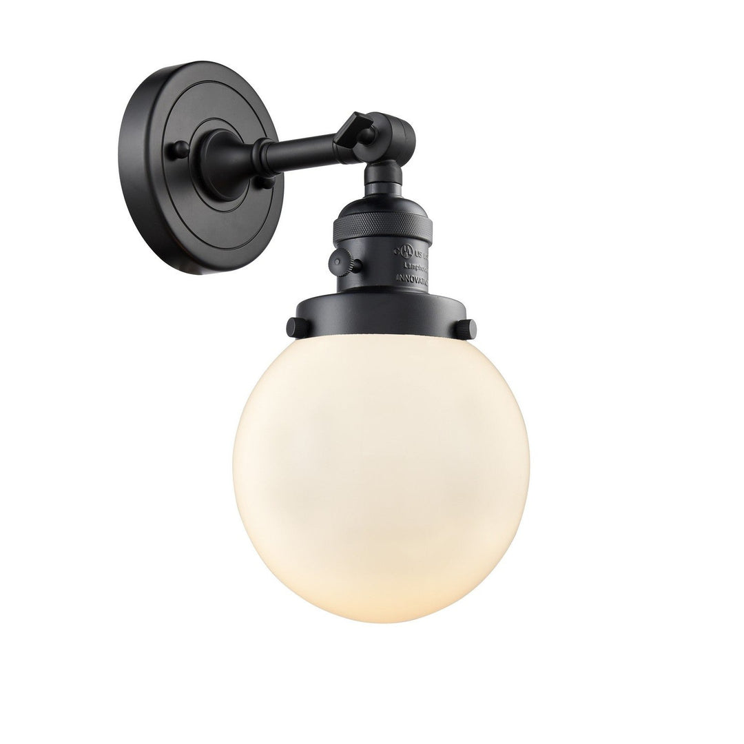 Innovations Franklin Restoration 203SW-BK-G201-6-LED Wall Sconce Light - Matte Black