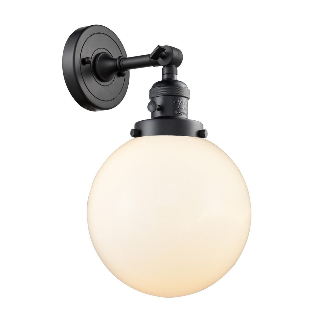 Innovations Franklin Restoration 203SW-BK-G201-8-LED Wall Sconce Light - Matte Black
