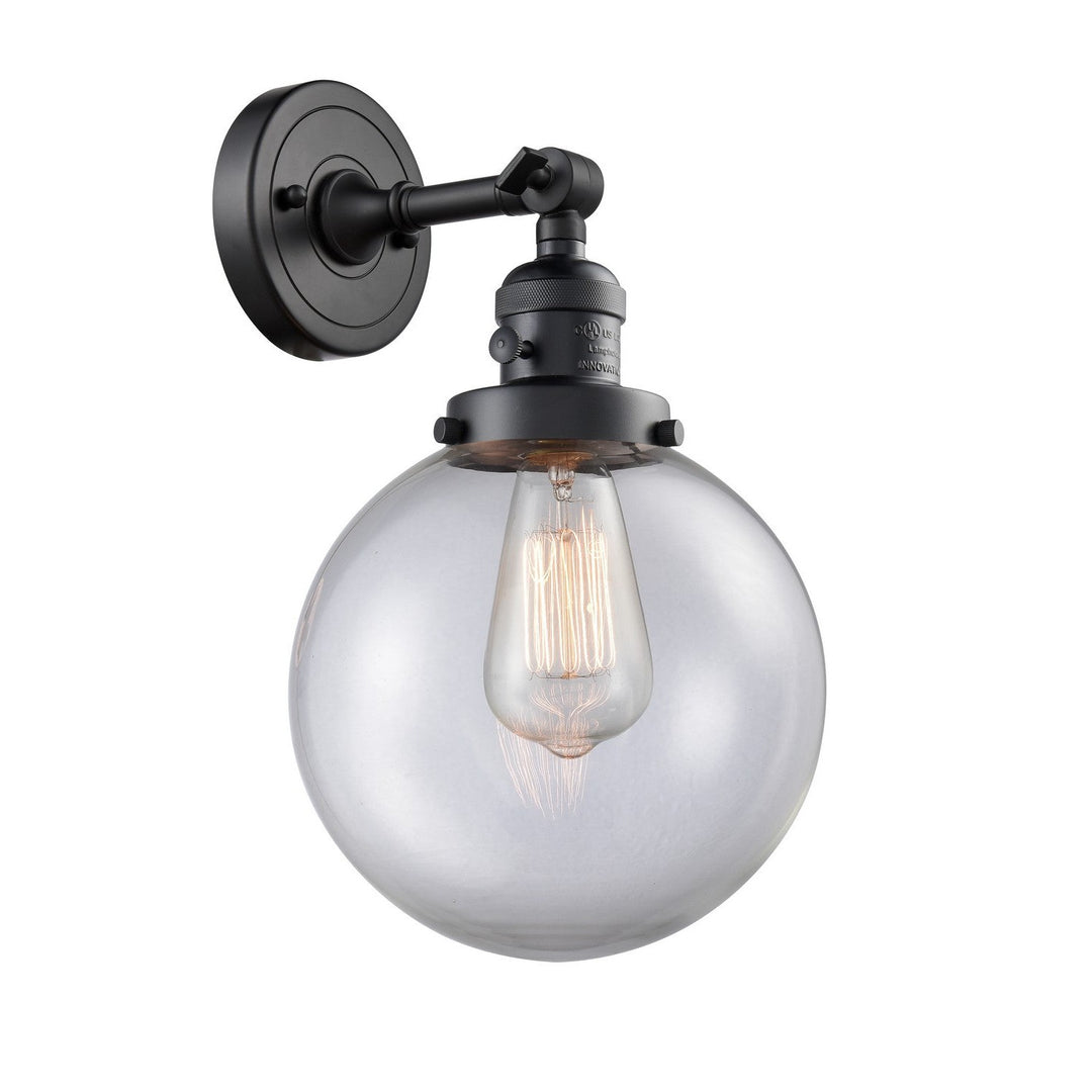 Innovations Franklin Restoration 203SW-BK-G202-8-LED Wall Sconce Light - Matte Black