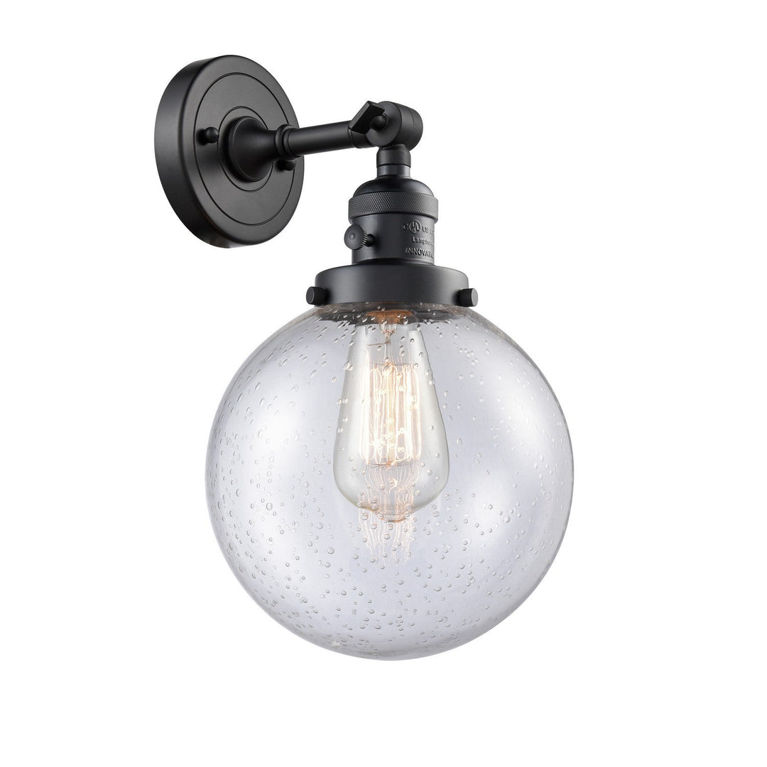 Innovations Franklin Restoration 203SW-BK-G204-8-LED Wall Sconce Light - Matte Black