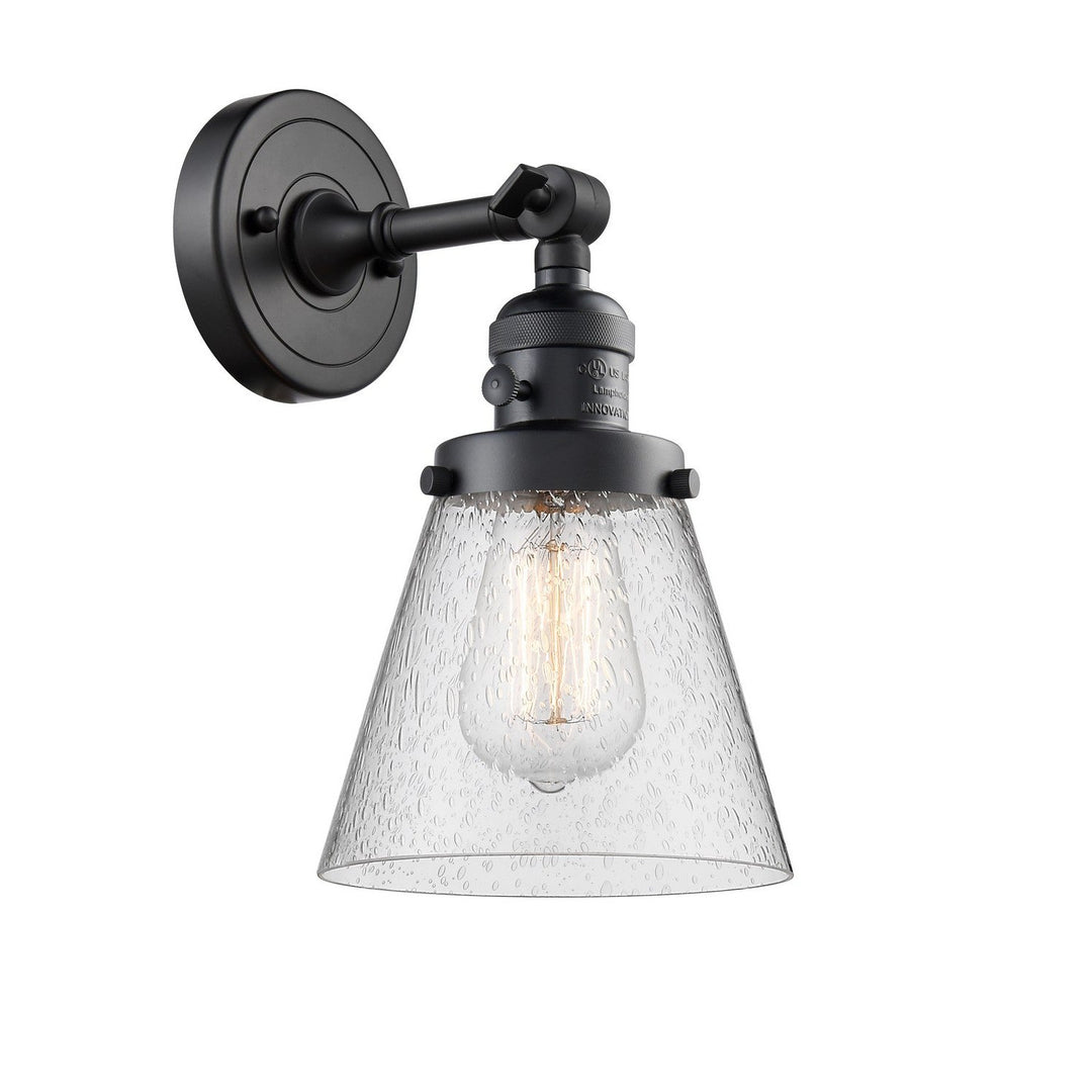 Innovations Franklin Restoration 203SW-BK-G64-LED Wall Sconce Light - Matte Black